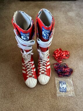 Adidas x Missy Elliott knee high boots